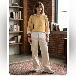 Express Yellow Chevron Knit sweater size XS